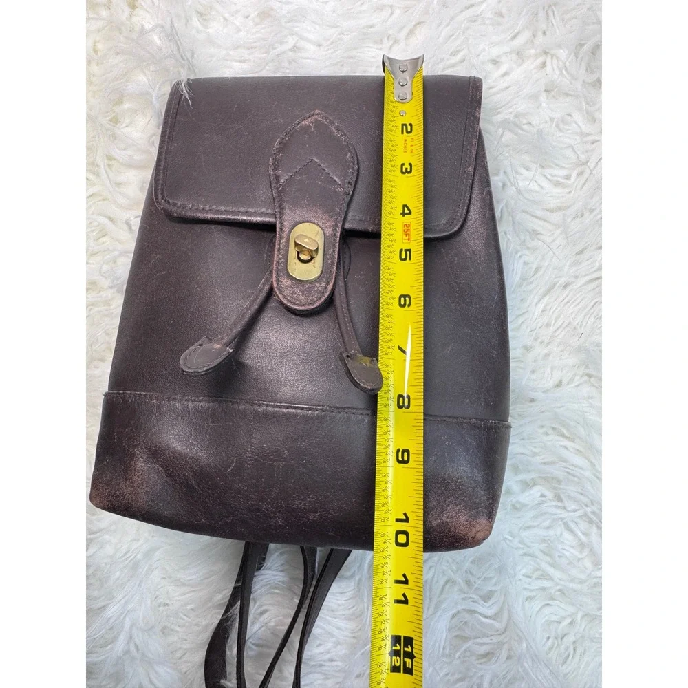 Vintage Croft & Barrow Leather Backpack Dark Brown Chocolate Turn Lock Flap